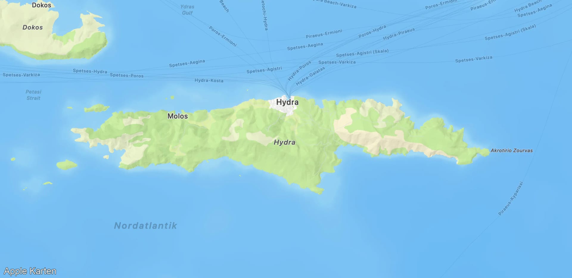 Autofreie Insel Hydra mit traditioneller Architektur